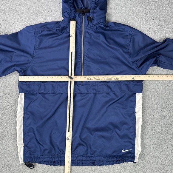 Vintage 90s Nike Windbreaker Jacket Men XL Blue 1/2 Zip Anorak Mesh Lined - Picture 5 of 16